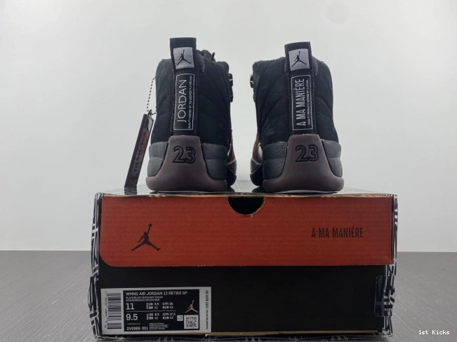 1st Kicks Shoes 12 Maniere Ma A DV6989-001 Black Jordan Retro 0801